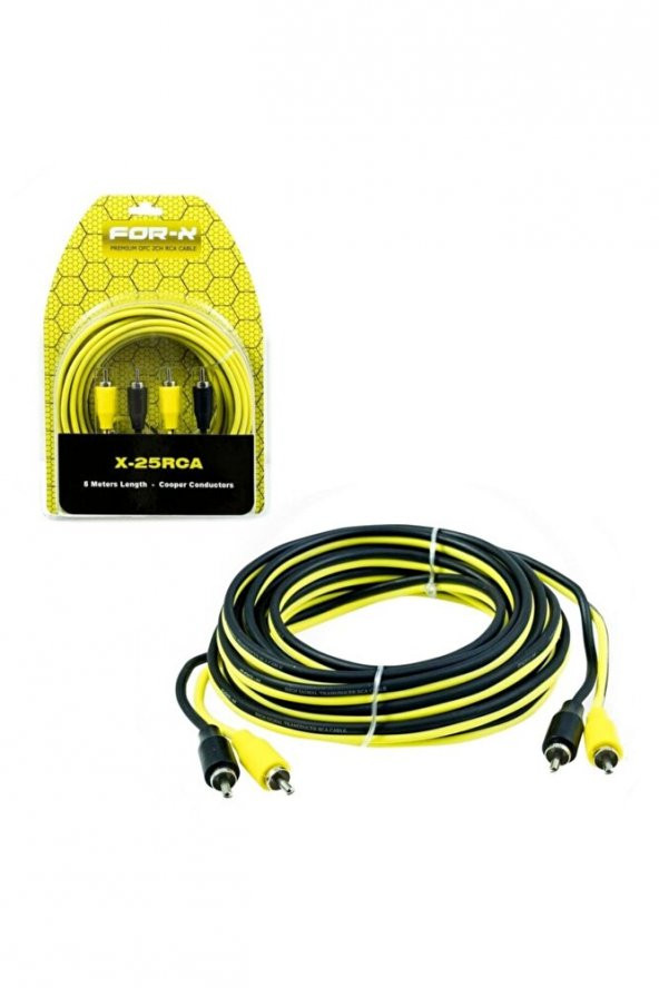 X-25rca Oto Anfi Kablosu 2rca 2rca Kablo 5 Metre ürün görseli