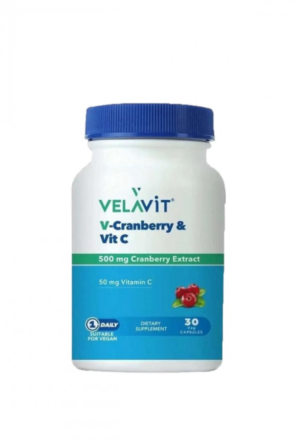 Velavit V-cranberry & Vit C 30 Kapsül ürün görseli