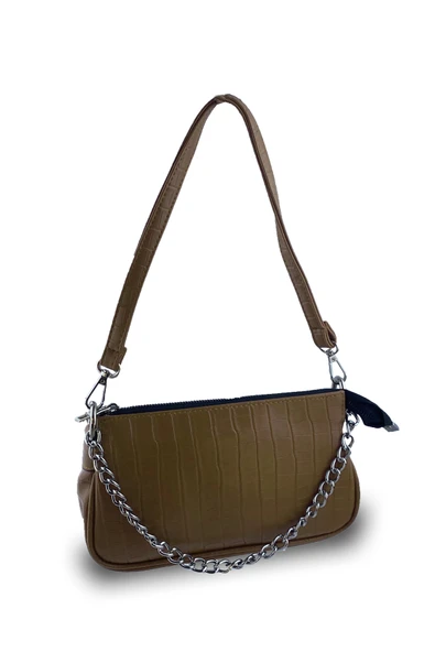 Bagorama VINE Kadın Desenli Suni Deri Zincirli Çapraz Askılı Omuz Çantası - 6