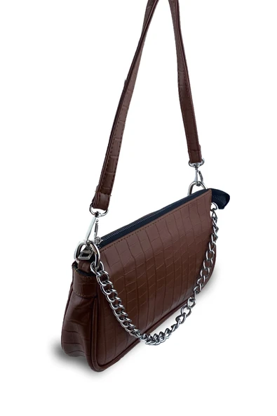 Bagorama VINE Kadın Desenli Suni Deri Zincirli Çapraz Askılı Omuz Çantası - 7