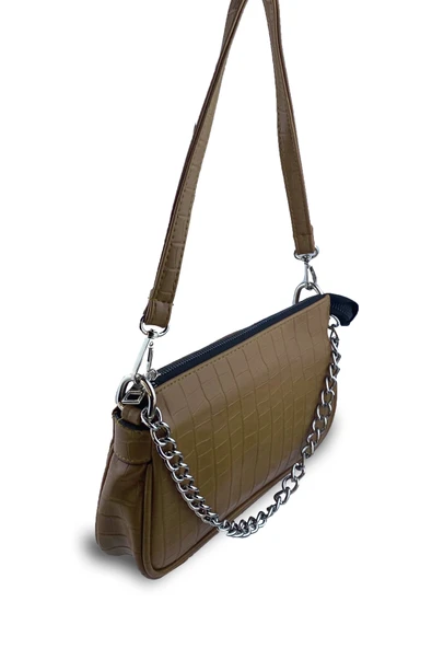 Bagorama VINE Kadın Desenli Suni Deri Zincirli Çapraz Askılı Omuz Çantası - 3