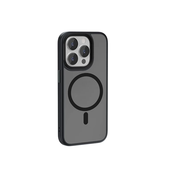 Vendas iPhone 15 Pro Max Uyumlu Felix Serisi Magsafe Şarj Özellikli Kamera Korumalı Mat Drop Magic Silikon Kılıf - 2
