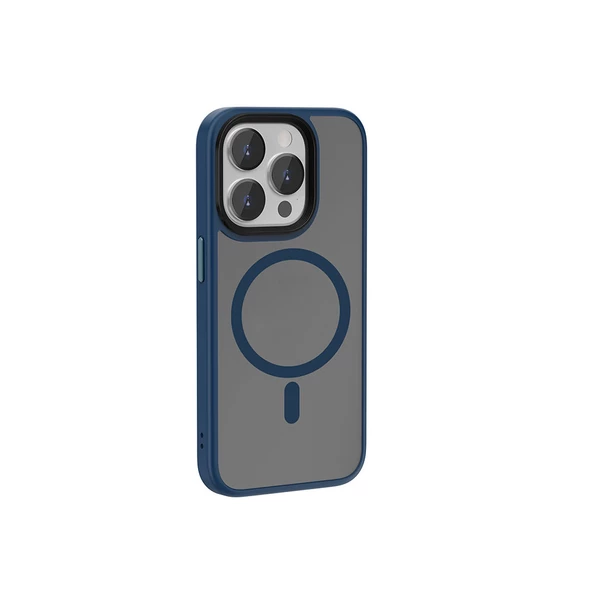 Vendas iPhone 15 Pro Max Uyumlu Felix Serisi Magsafe Şarj Özellikli Kamera Korumalı Mat Drop Magic Silikon Kılıf - 3