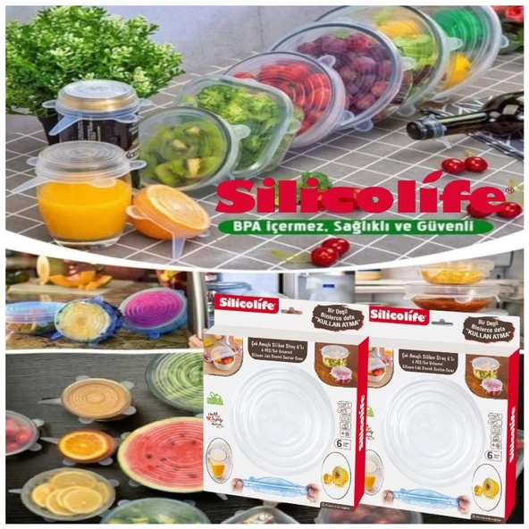 Silikon Streç Kapak 6'Lı Set
