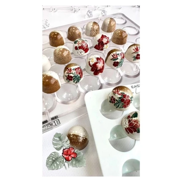 Polikarbon Yuvarlak Pralin Çikolata Kalıbı 10 gr | Cm-3931 ürün görseli