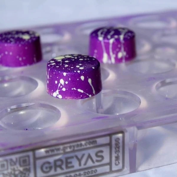 Polikarbon Yuvarlak Pralin Çikolata Kalıbı 12.5 gr | Cm-3260 - Resim 3