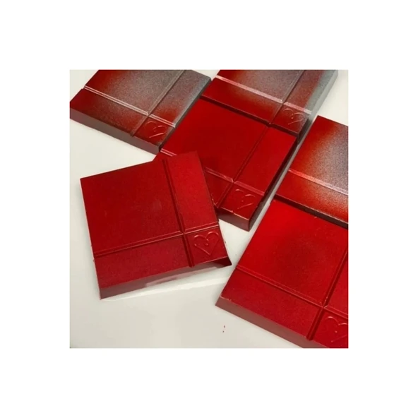 Polikarbon Kare Tablet Çikolata Kalıbı 80 gr | Cm-3840 - Resim 3