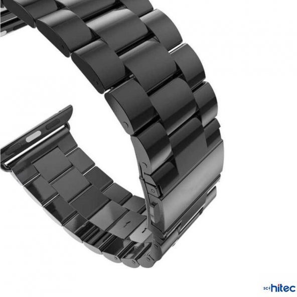 ScHitec 42-49mm Yeni Nesil Apple Uyumlu Akıllı Saat Kordonu Metal Siyah - 2
