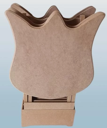 Çanta zigon 90225 kalpli Sehpa Dörtlü HAM Model Ahşap MDF HAM CNC Kesim El Yapım - 4