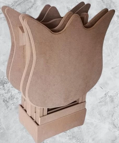 Çanta zigon 90225 kalpli Sehpa Dörtlü HAM Model Ahşap MDF HAM CNC Kesim El Yapım - 2