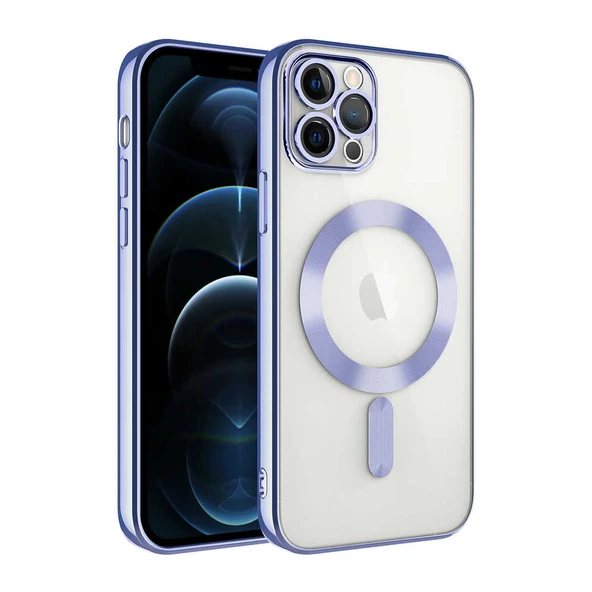 iPhone 11 Pro Kılıf Magsafe Özellikli Metal Lazer Silikon Kapak - 5