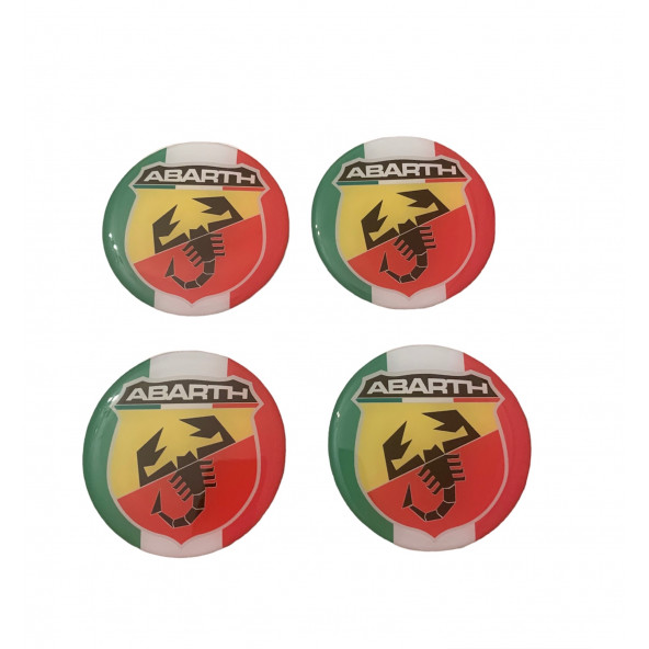 ABARTH FİAT LOGOLU PUNTO 500 JANT GÖBEK DAMLA STICKER (YEŞİL-SARI-KIRMIZI) ürün görseli