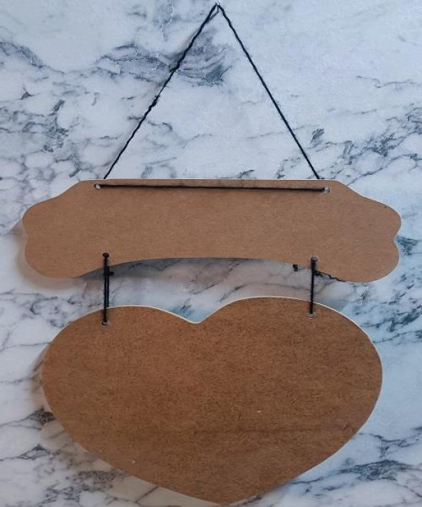 Hobi Adn 0226 Dekoratif Kapı Süsü Kalpli MODEL Ahşap MDF HAM CNC Kesim El Yapım - 5