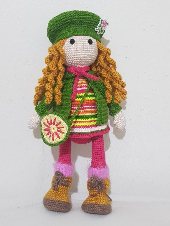 Bayan Tarçın Bebek Amigurumi Organik Oyuncak - 1