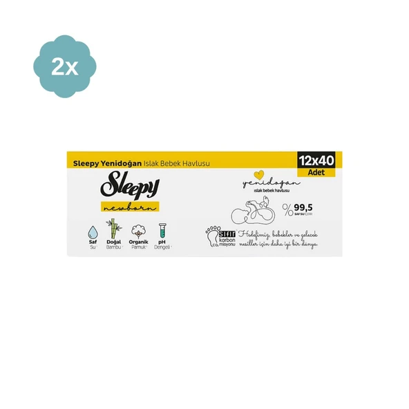 Sleepy Yenidoğan 40 Yaprak 24lü Paket Islak Mendil - 2