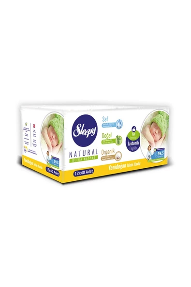 Sleepy Yenidoğan 40 Yaprak 24lü Paket Islak Mendil - 3