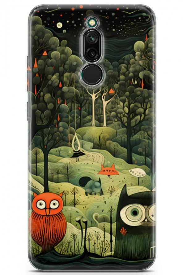 Xiaomi Redmi 8 Kılıf Seri Fresh 19 Baykuşlar Tam Koruma Kılıf