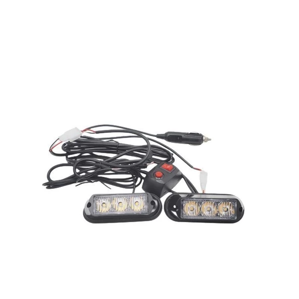 Space Çakar lamba 3x2 led 12w 12-24v amber-amber / LAPA197