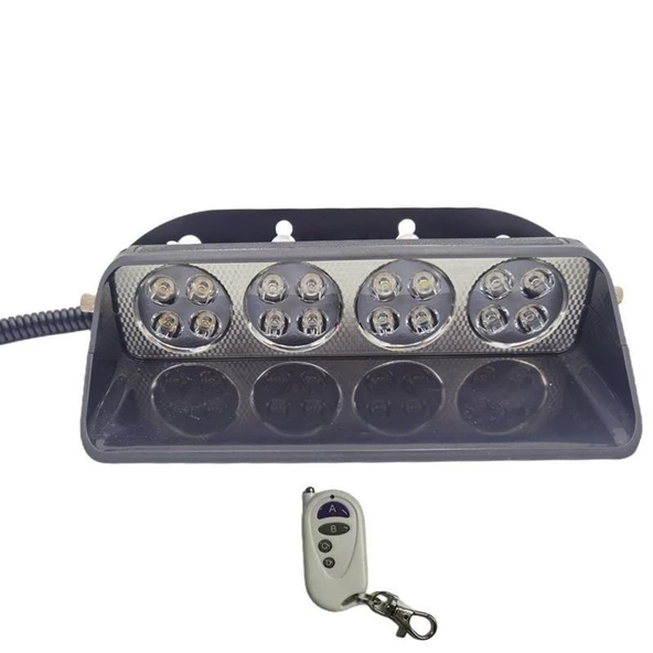 Space Space Cam İçi Çakar Lamba Uzaktan Kumandalı 16 Led 24W 12V Kırmızı-Mavi / LAPA520 - Resim 2