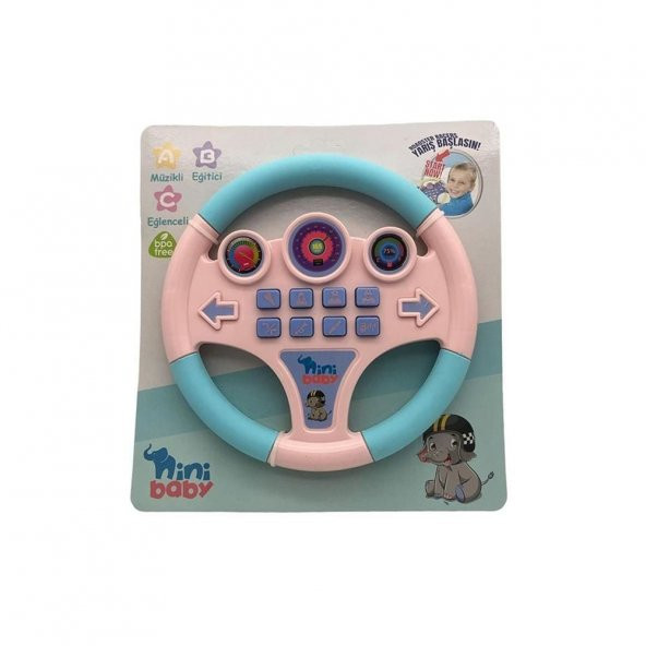 Nini Baby Direksiyon Eğitici Sesli Müzikli 21*21 Cm 8 Tuşlu Oyuncak Direksiyon - 3