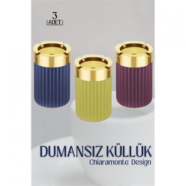 TransForMacion Dumansız Gold Küllük Chiaramonte Design 3 lü Set 719016