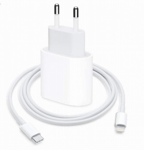 Orjinal Apple iPhone 11 Pro 20W Hızlı Şarj Aleti Seti USB-C MHJE3TU-A + MQGJ2ZM/A (Kablo Dagil)