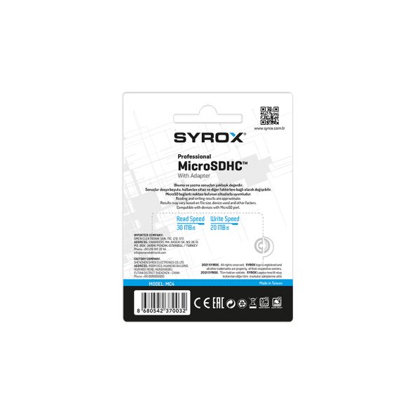 Syrox 4 GB MicroSDHC Class 10 Hafıza Kartı + Adaptör - 4