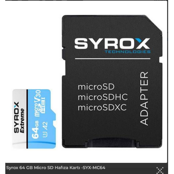 Fotoğraf Makinesi,Tablet,Kamera,Drone ve Telefonlara uyumlu hafıza kartı adaptörüyle beraber 64GB - 2