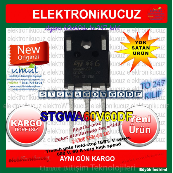 STGW60V60DF  STGGWA60V60DF STGW60V60DF  GW60V60DF Power Mosfet And Igbt To247 Kılıf G60V60DF