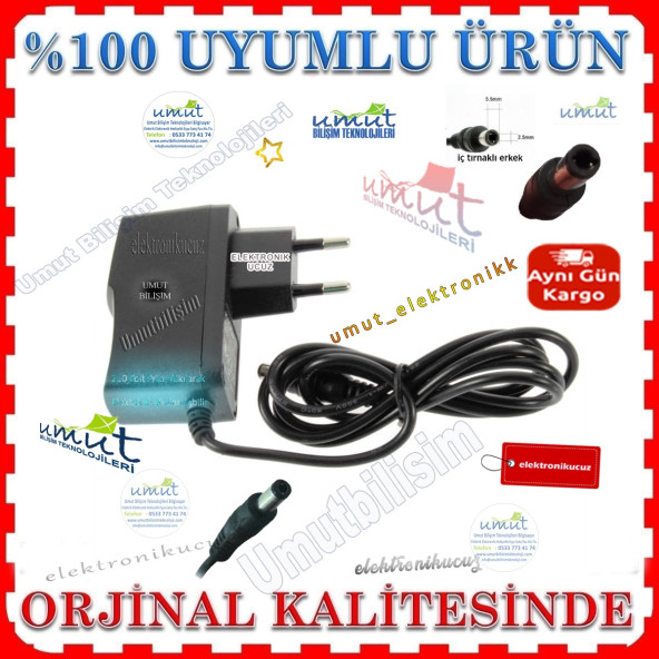 12 Volt 1 Amper Adaptör 12v 1amper 12 Volt 1 A Led -Modem-Mini Uydu Adaptörü Slim Adaptör Şarj İçin