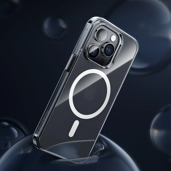 Vendas iPhone 14 Pro Max Uyumlu Magnetik Crystal Wireless Şarj Destekli Magic Fit Silikon Kılıf - 8