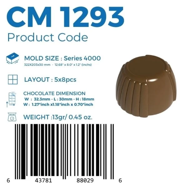 Polikarbon Yuvarlak Pralin Çikolata Kalıbı 13 gr | Cm-1293 - Resim 4