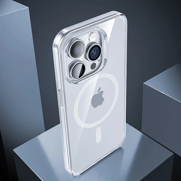 Vendas iPhone 14 Pro Max Uyumlu Magnetik Crystal Wireless Şarj Destekli Magic Fit Silikon Kılıf - 5