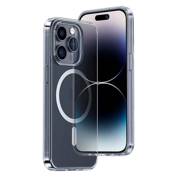 Vendas iPhone 14 Pro Max Uyumlu Magnetik Crystal Wireless Şarj Destekli Magic Fit Silikon Kılıf - 2
