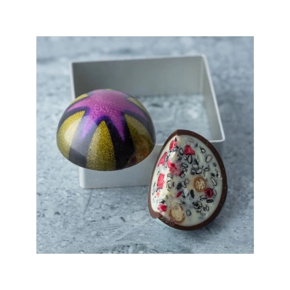 Polikarbon Yuvarlak Pralin Çikolata Kalıbı 10.5 gr | Cm-3262 - Resim 5