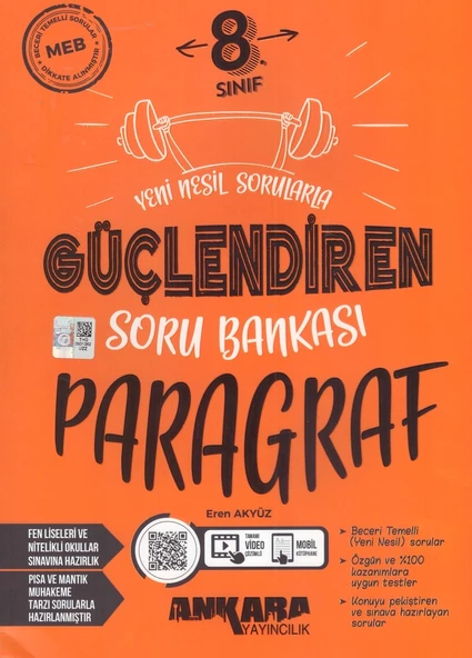 ANKARA 8.SINIF GÜÇLENDİREN PARAGRAF SORU BANKASI