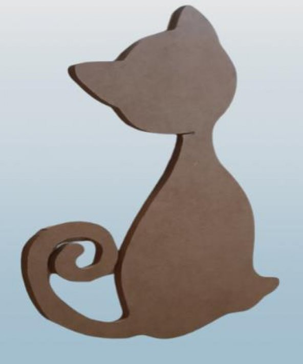 Hobi Adn 90227 Dekoratif Pano Kedi CNC Kesim Ahşap HAM MDF MODEL  El Yapım - 2
