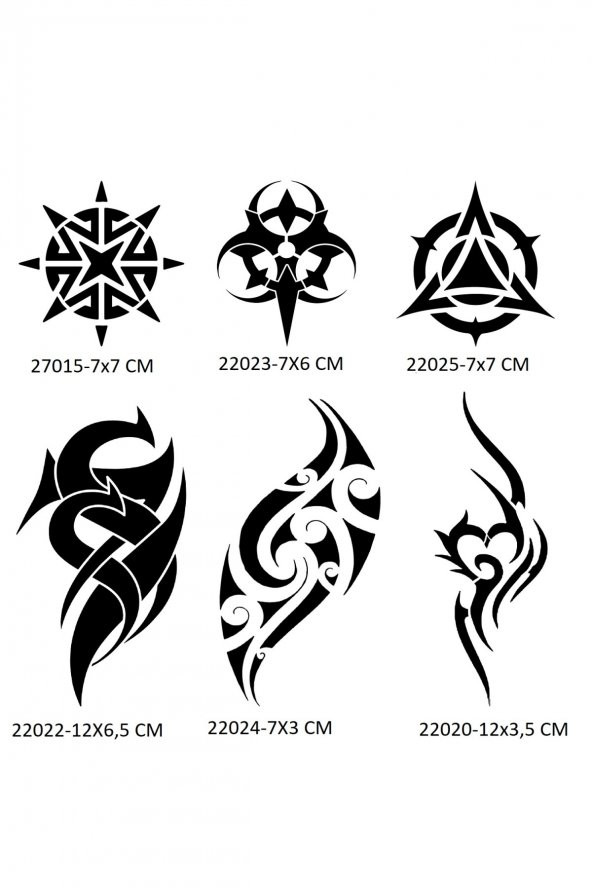 Tribal Kol Bacak 6 Adet Geçici Dövme Şablonu Sadece Desen ürün görseli 1