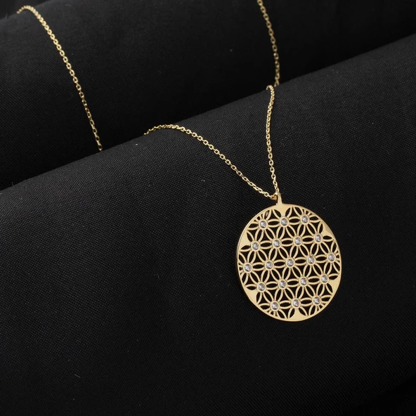 Yaşam Çiçeği Altın Kolye - Resim 4