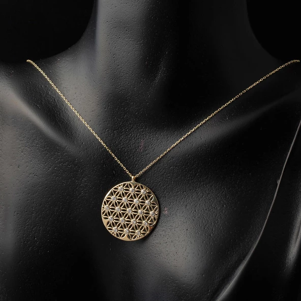 Yaşam Çiçeği Altın Kolye - Resim 2