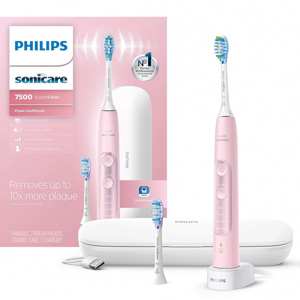 Philips Sonicare ExpertClean 7500, Şarjlı Elektrikli Diş Fırçası - Pembe