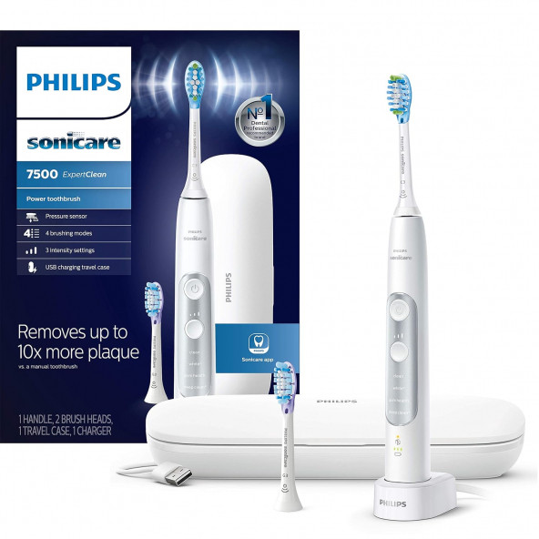 Philips Sonicare ExpertClean 7500, Şarjlı Elektrikli Diş Fırçası - Beyaz