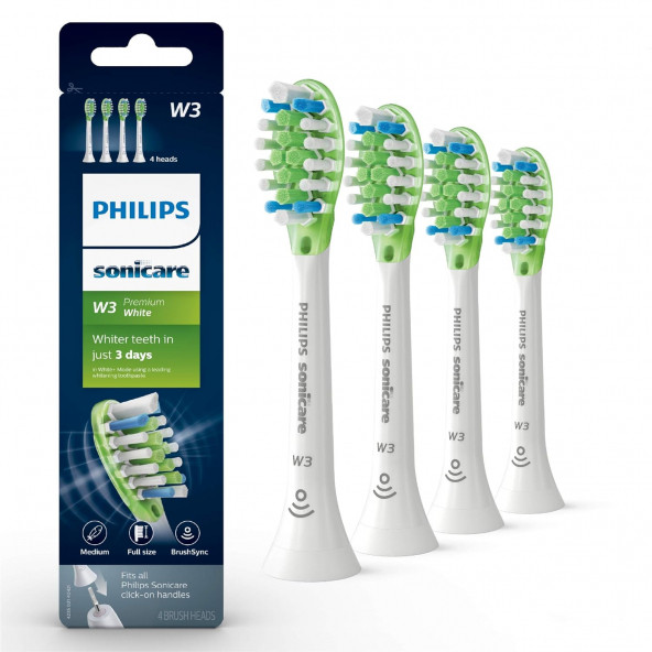 Philips Sonicare W3 Premium Diş Fırçası Başlıkları - 4 Adet - HX9064/65