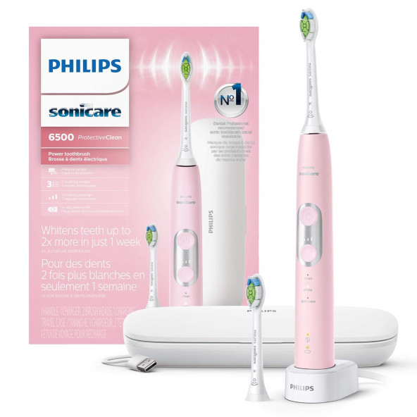Philips Sonicare ProtectorClean 6500 Şarjlı Elektrikli Diş Fırçası - Pembe