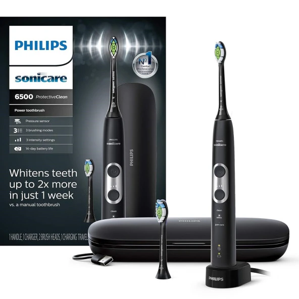 Philips Sonicare ProtectorClean 6500 Şarjlı Elektrikli Diş Fırçası - Siyah