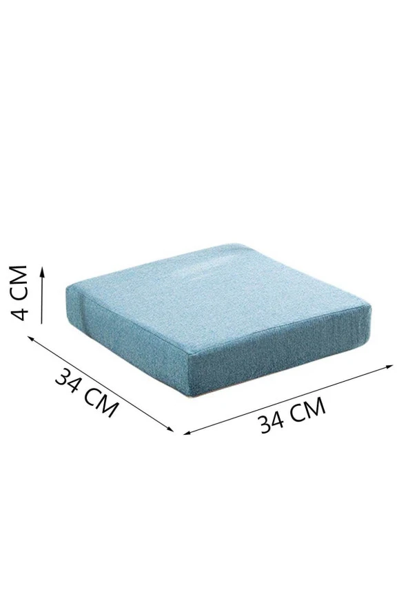 RevuBaby Sandalye Minderi Sünger Dolgulu Kare Sandalye Konfor Pedi Oturma Minderi 4 cm Kalınlık 4 Adet - 4