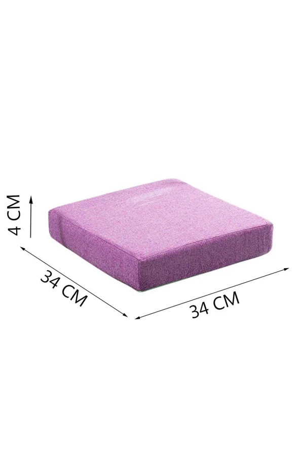 RevuBaby Sandalye Minderi Sünger Dolgulu Kare Sandalye Konfor Pedi Oturma Minderi 4 cm Kalınlık 4 Adet - 4