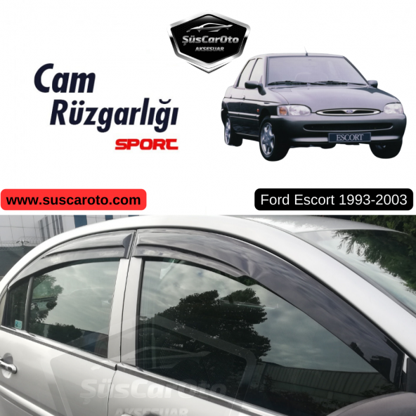 Ford Escort 1993-2003 Uyumlu Mugen Cam Rüzgarlığı Seti Piano Black 4lü İthal