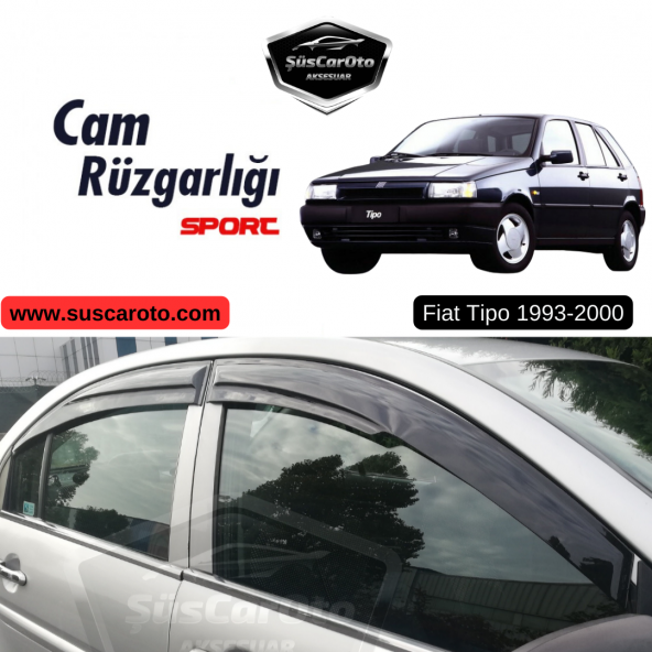 Fiat Tipo 1993-2000 Uyumlu Mugen Cam Rüzgarlığı Seti Piano Black 4lü İthal