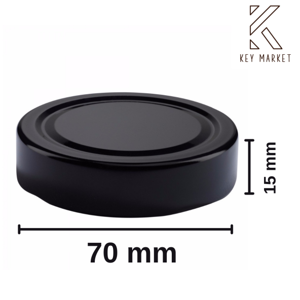 Twıst Of 20 Adet 70 mm Yarım Etek Siyah Cam Kavanoz Kapağı (20li) - 2